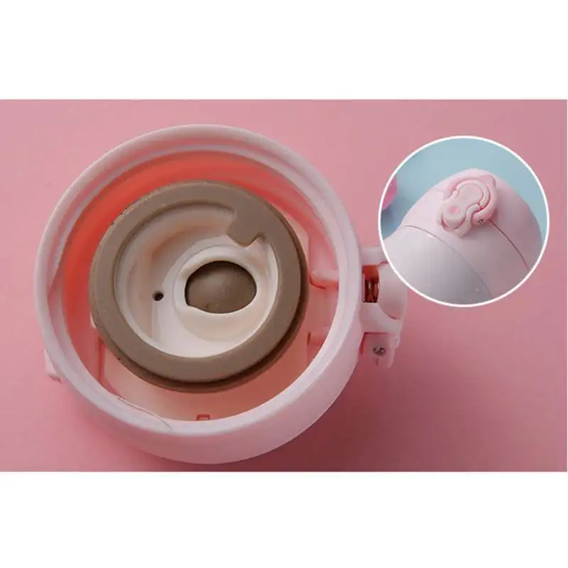 Забавный розовый кот шаблон герметичная Термокружка термос чашка вакуумная