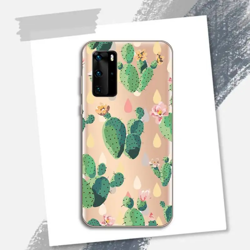 

Cute plant cactus cortoon Phone Case Transparent for Huawei P honor 8 10i 20 30 40 smart 2019