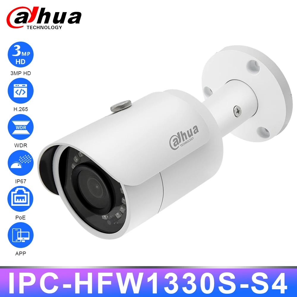 Оригинальная мини камера Dahua IP цилиндрическая с разъемом для SD карты IP67 проводной