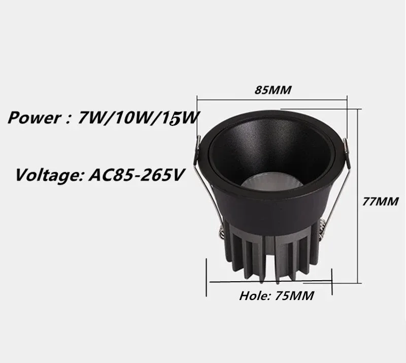 Супер яркий светодиодный встраиваемые панели вниз светильник COB Светодиодная