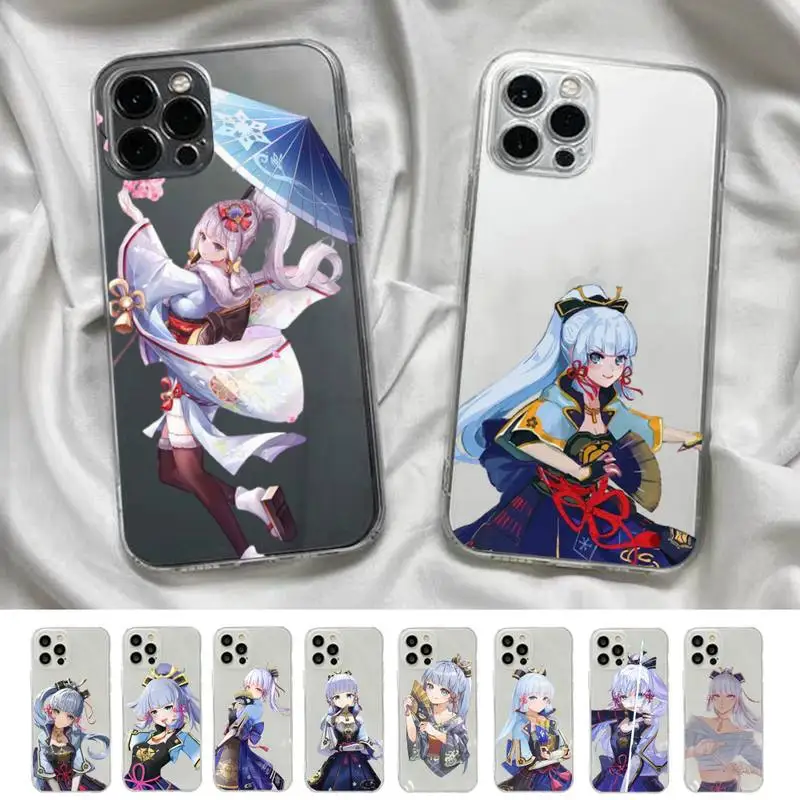 

Genshin Impact Kamisato Ayaka Phone Case For iPhone X XS MAX 6 6s 7 7plus 8 8Plus 5 5S SE 2020 XR 11 12pro max Clear Coque