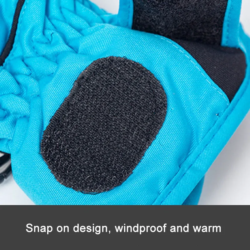 

Newly Kids Winter Fleece Gloves Waterproof Fabric Anti-Slip Palm Warm Plush Lined Glove Wrist Length for Outdoor Activities