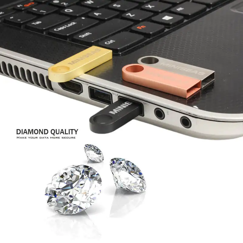 Miniseas водонепроницаемый металлический USB накопитель 32 Гб 64 pendrive 16 ГБ Pen Drive 8 4 cle U