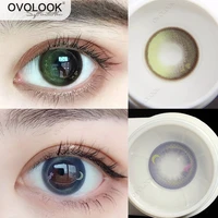OVOLOOK-2pcs pair Beauty Lenses Colored Lenses for Eyes Comestic Color Contact Lenses Green Violet Prescription Lens Yearly Use