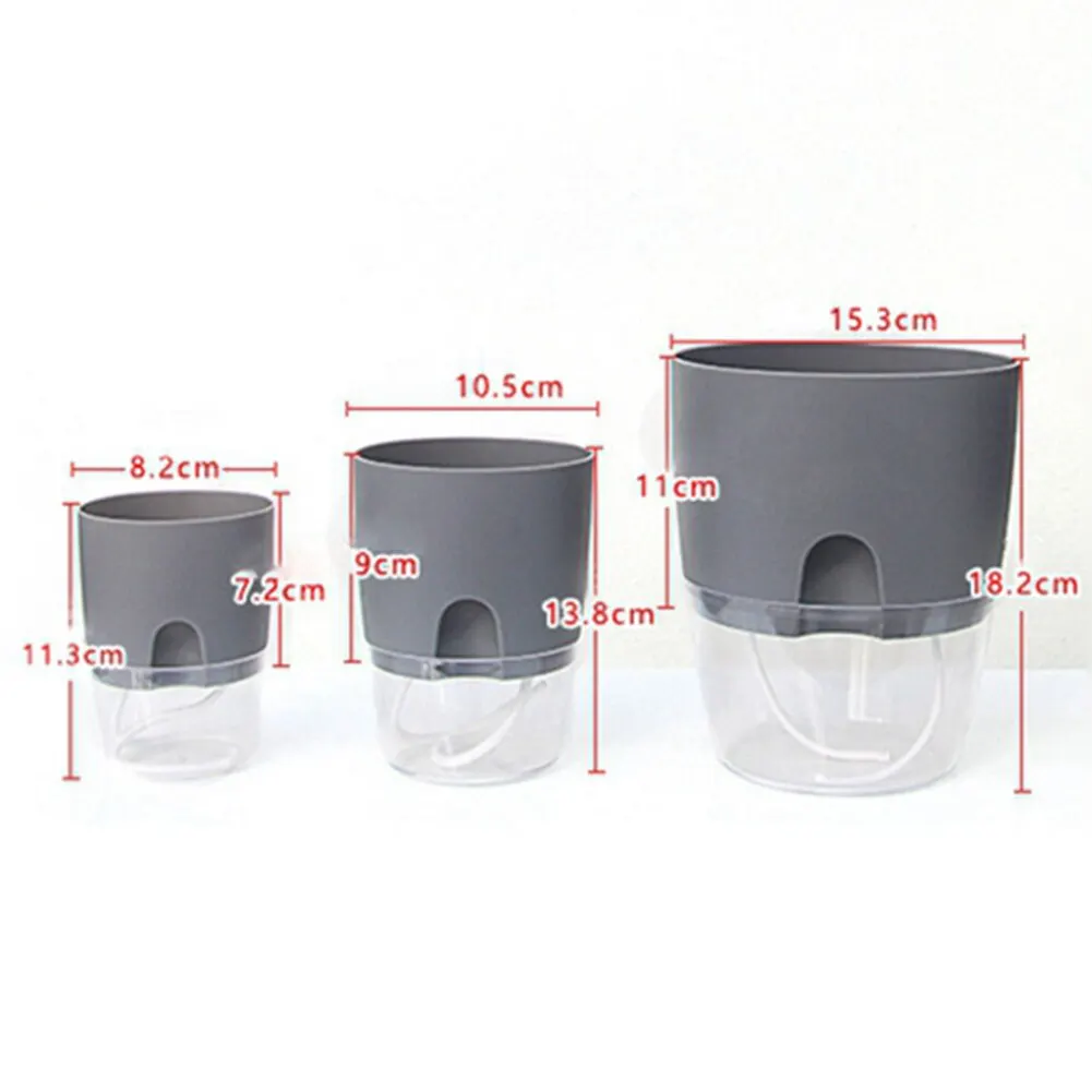 Пластиковый цветочный горшок с системой полива ручной работы 2 слоя самополив