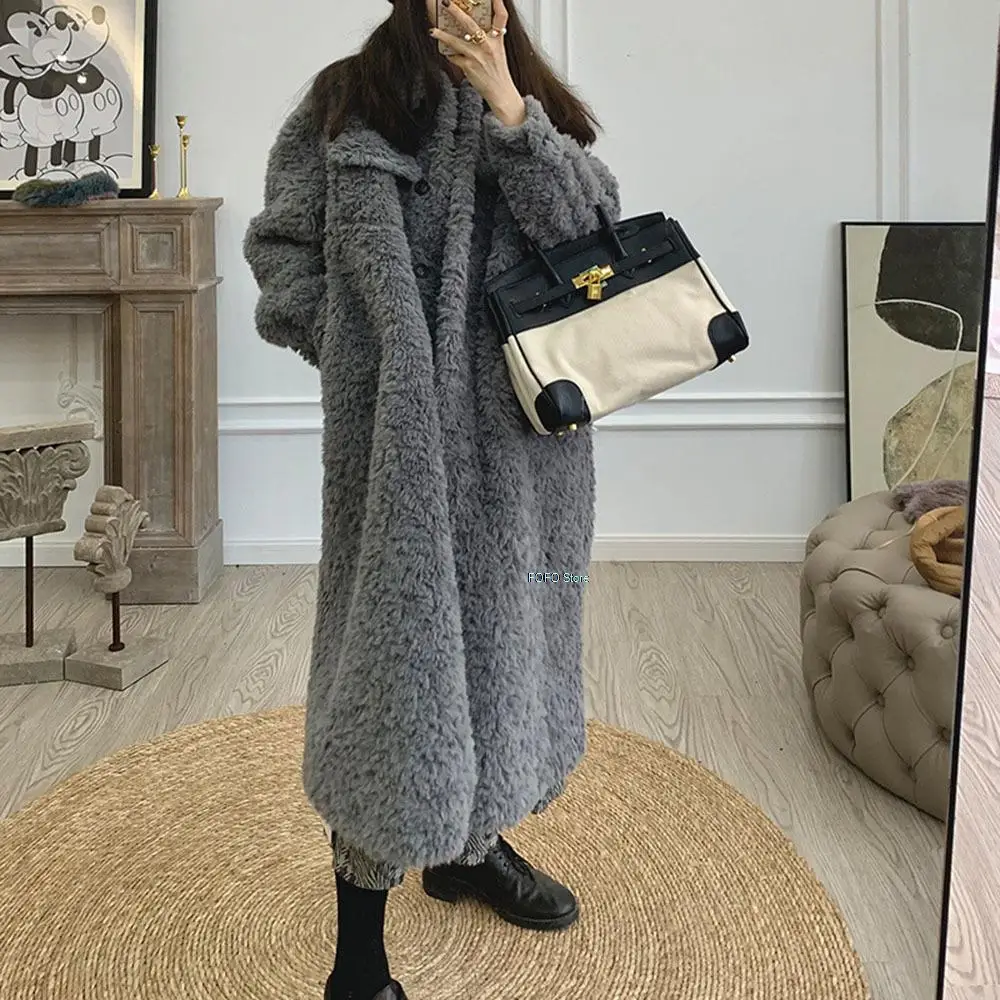 

Lamb Plush Mid-length Fashion Coat Ins 2021 Trend New Jacket Winter Retro Women's Thick Plus Size Cotton Jacket Warm Parka Coat