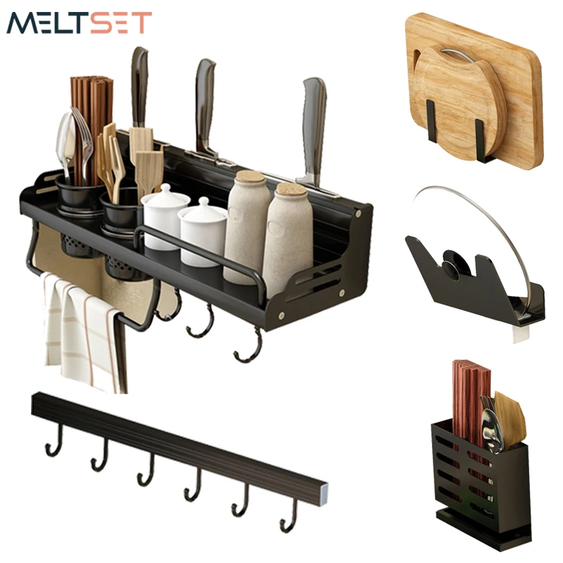 Настенный кухонный стеллаж для хранения посуды ножа специй | Дом и сад