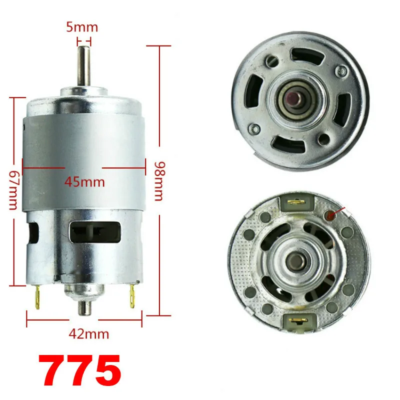 GKTOOLS 12-36V 4000-12000 RPM Шарикоподшипниковый шпиндель 775 двигатель постоянного тока с