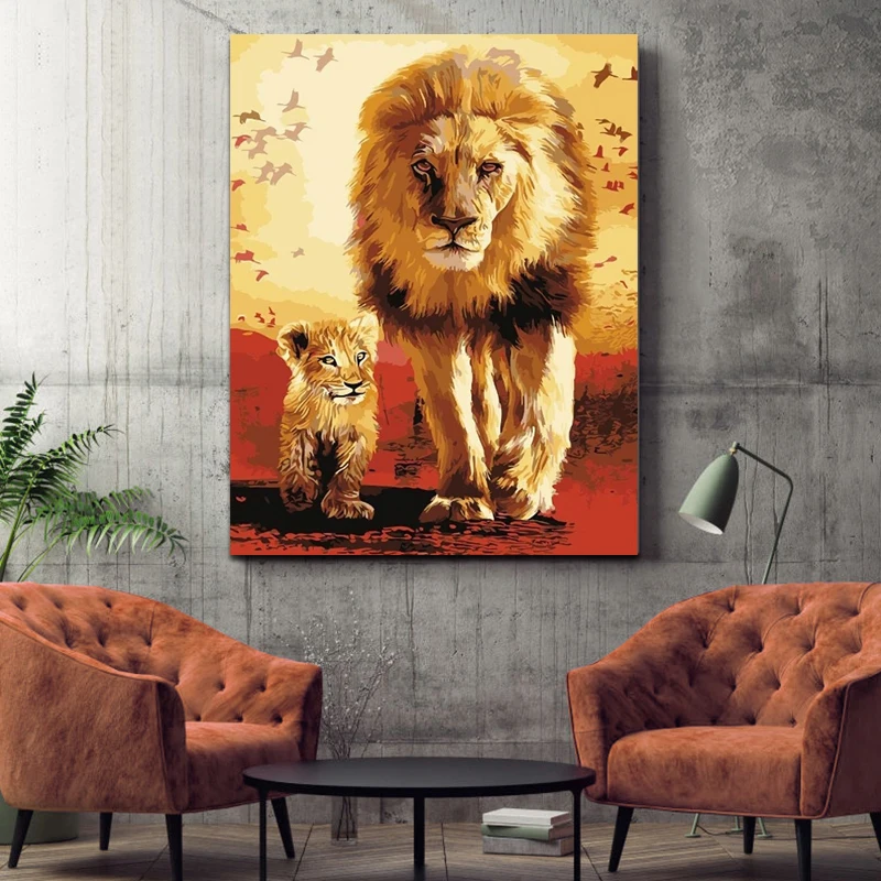 DIY картинки для раскраски по номерам с Симба Король Лев Анимация Рисунок