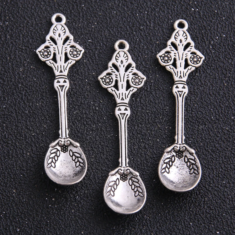 Очаровательная ложка из античной бронзы/серебра 4 шт. 15*62 мм для изготовления