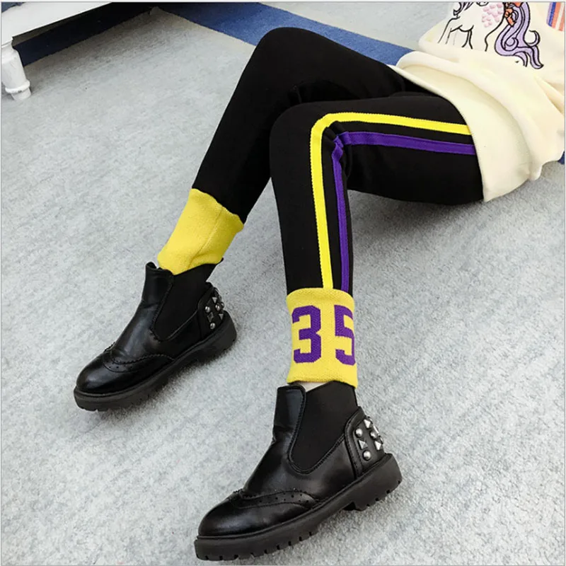 Зимние леггинсы для девочек зимние детские бархатные штаны плотные теплые