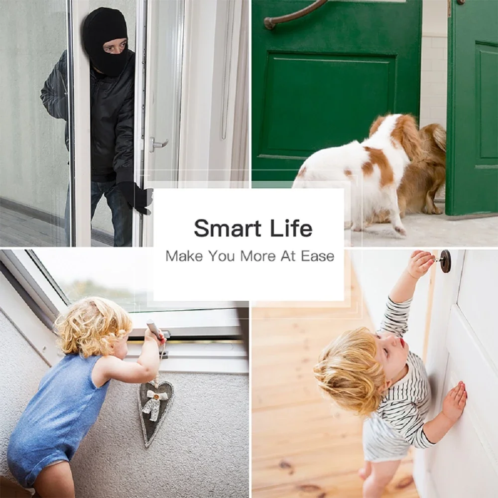 Door Alarm Sensor Wifi Tuya APP Smart Life Windows Detector Compatible With Alexa Google Home Security Alert |