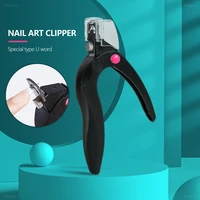 nail art clipper special type u word false tips edge cutters manicure stainless steel head professional nail art tools