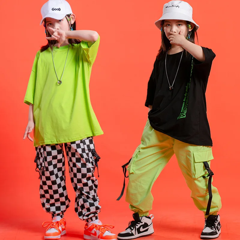 

Hip Hop Dance Clothes Kids Jazz Outfits Short Sleeves Rave Clothes Stage Competition Costume Boys Street Dance Wear
