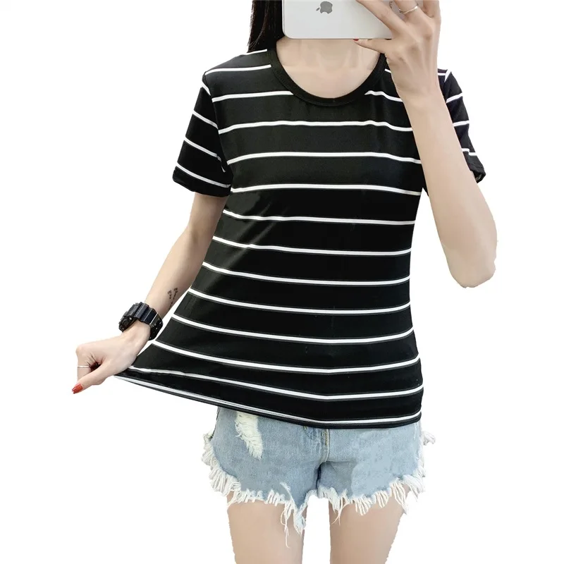 

Y2k Top Graphic T Shirts Shirts for Women Regular O-Neck Striped Regular Casual Long Sleeve Summer Tops for Women 2020