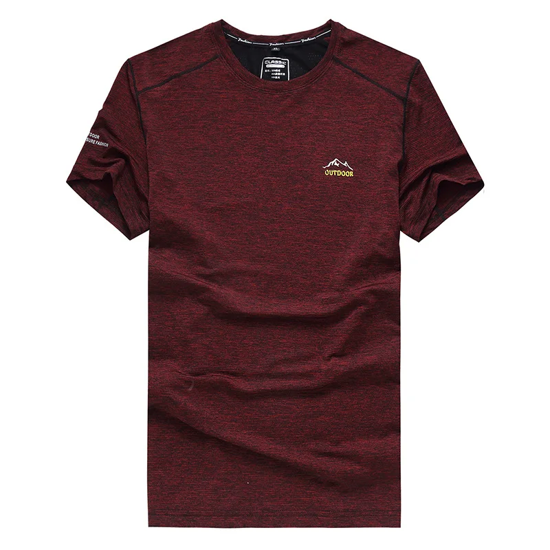 

Quick drying men's sports short sleeve T-shirt summer plus size fat round neck loose fat men's sports half sleeve T-shirt