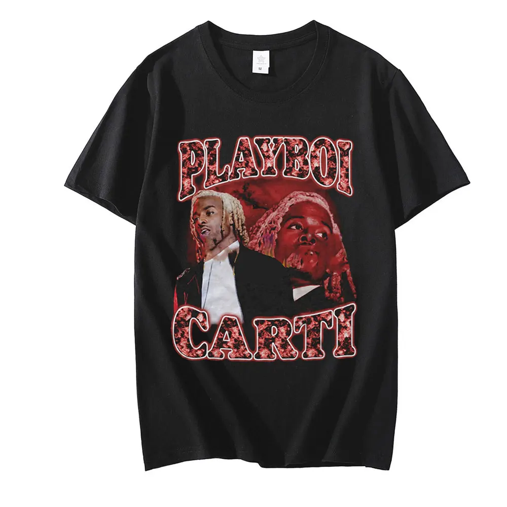

Модная ретро футболка в стиле рэпера Playboi Carti с графическим принтом, мужская рубашка, женская футболка, топы в стиле хип-хоп, футболка оверсай...