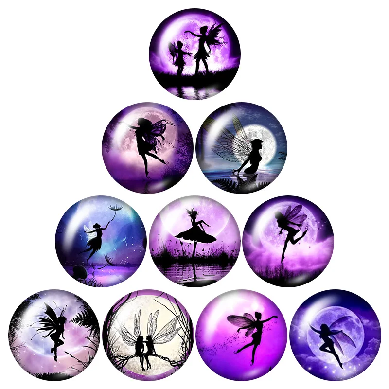 Новый ЛУНА крылья феи для девочек Луна 10 шт. Смешанные 12 мм/16 мм/18 мм/25 мм кабошоны