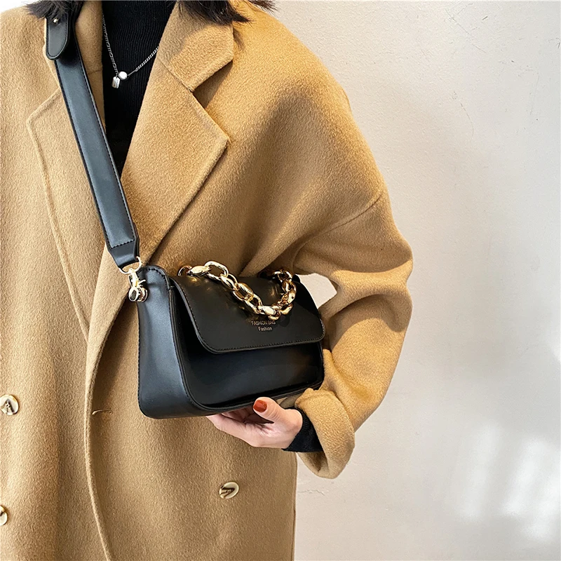 

Lady Shoulder Bags Mini Square Bags For Women New Fashion Messenger Handbags 2021 Chains Girl's Solid Casual Cross Body Bags