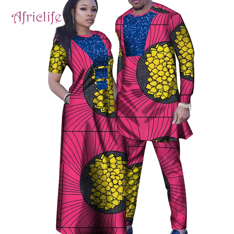 Африканские платья для пары высокое качество базиновая ткань женское длинное