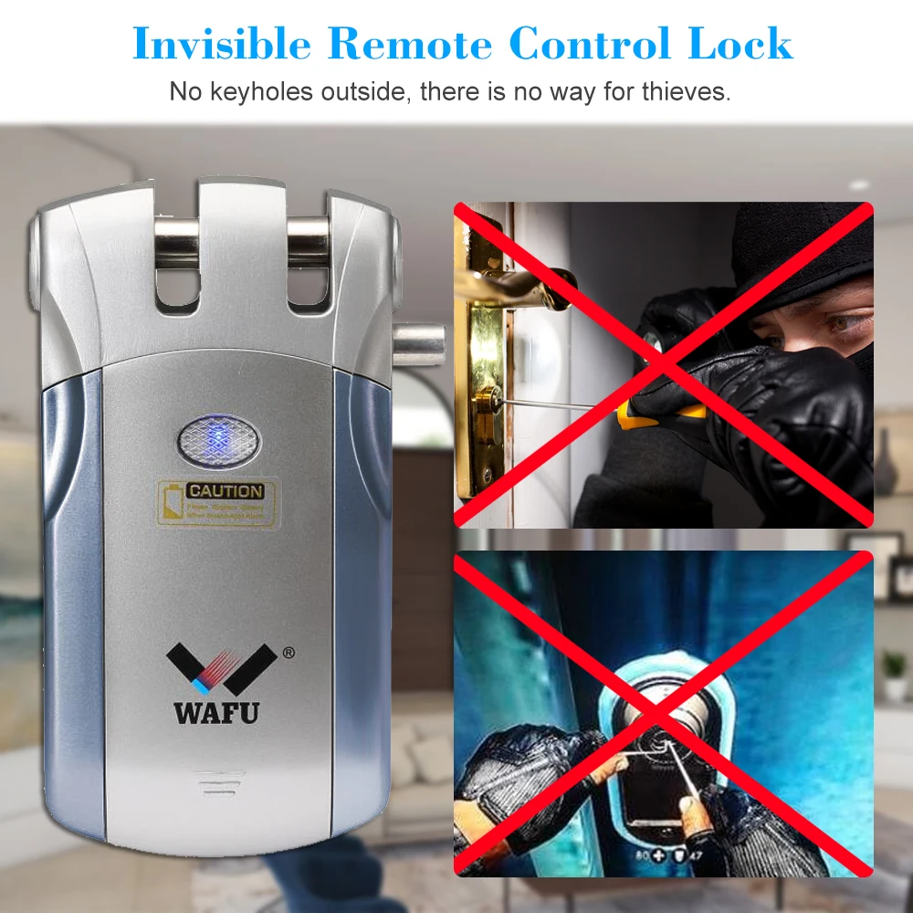 Умный дверной замок WAFU HF 018W WiFi с дистанционным управлением невидимый БЕСКЛЮЧЕВОЙ