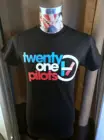 Майка с логотипом 21 TWENTY ONE PILOTS, красная, белая, синяя, альтернативная рок-группа, Черная