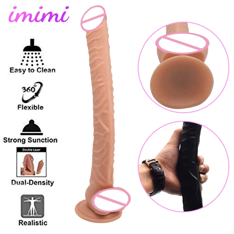 Супер длинный фаллоимитатор 40 см присоска мягкий огромный стимуляция массажа