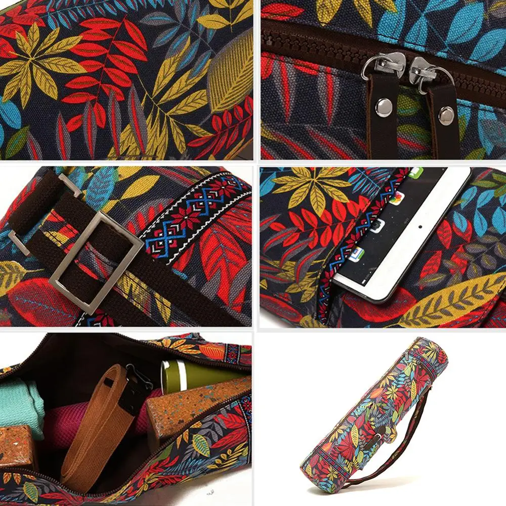 

Multi-function Full Zipper Sports Yoga Mat Tote Bag Printed Mat Bag outdoor Storage Bag