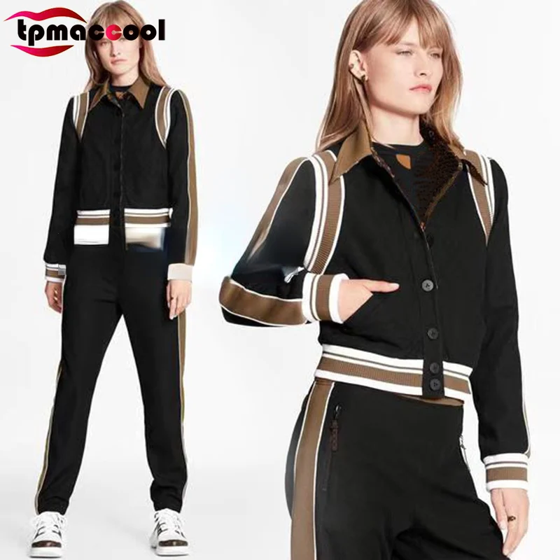 

luxury designer 2021 fall knitted two piece set outfits for women clothes sport pants and sweater cardigan top high end sets S-L