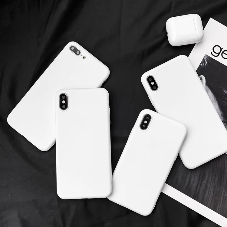 Белый матовый чехол для телефона iPhone 6 6S 7 8 Plus X 10 SE 2020 11 12 Pro XR XS Max силиконовый