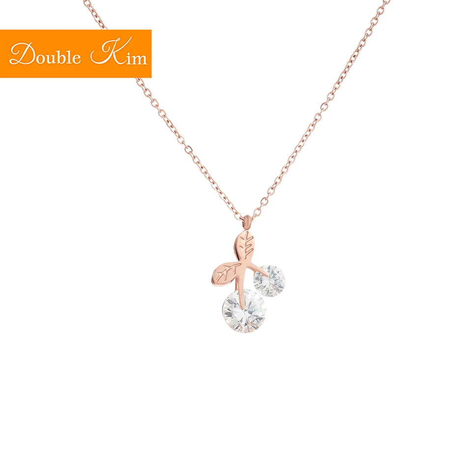 Вишня кулон ожерелье из розового золота выполненное нержавеющей стали