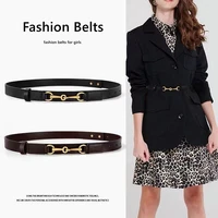 new ladies fashion leather belt decorative skirt all match leather windbreaker thin waistband small fragrance thin girdle