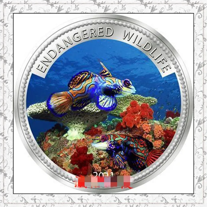 Палау 2011 1 Юань официальный халат рыба Рафинированный цвет медно никелевый сплав