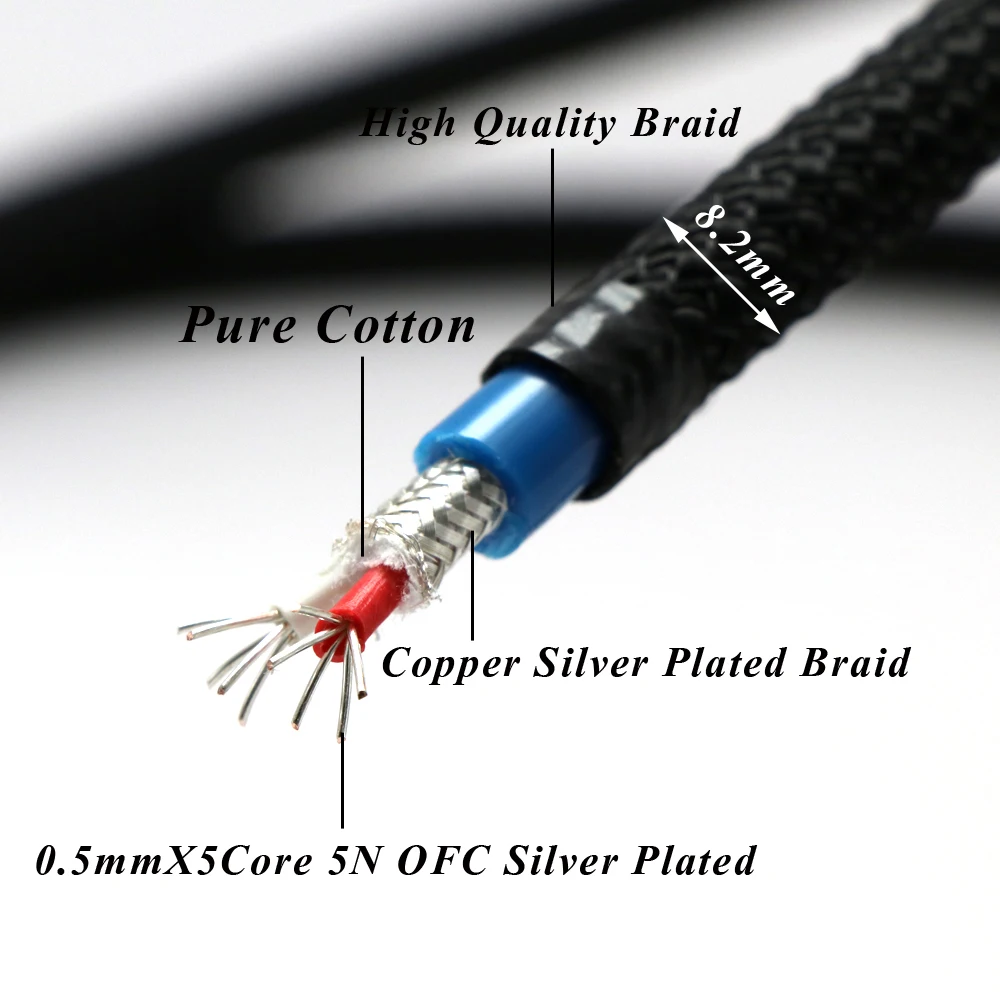 

hifi A202 5N Multiple OFC Copper Silver Plated RCA/XLR Signal Cable Audio Interconnect cable RCA Extend Wire