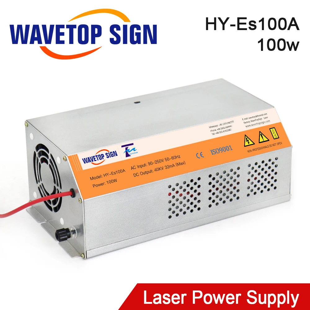 WaveTopSign 100 Вт HY Es100A CO2 лазерный источник питания для лазерной гравировки станок