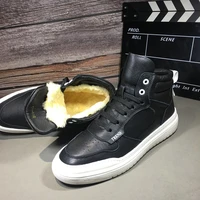 men winter sneakers super warm running shoes snow outdoor sports walking shoes plus fur non slip sneakers black leather shoes