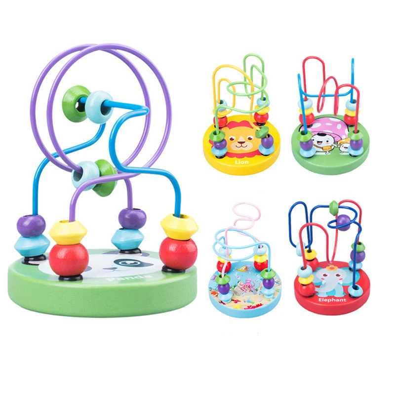 

Детская Мобильная коляска 9x12 см, игрушки Монтессори для новорожденных, развивающие милые животные, круглые бусины, детские игрушки, подарки...