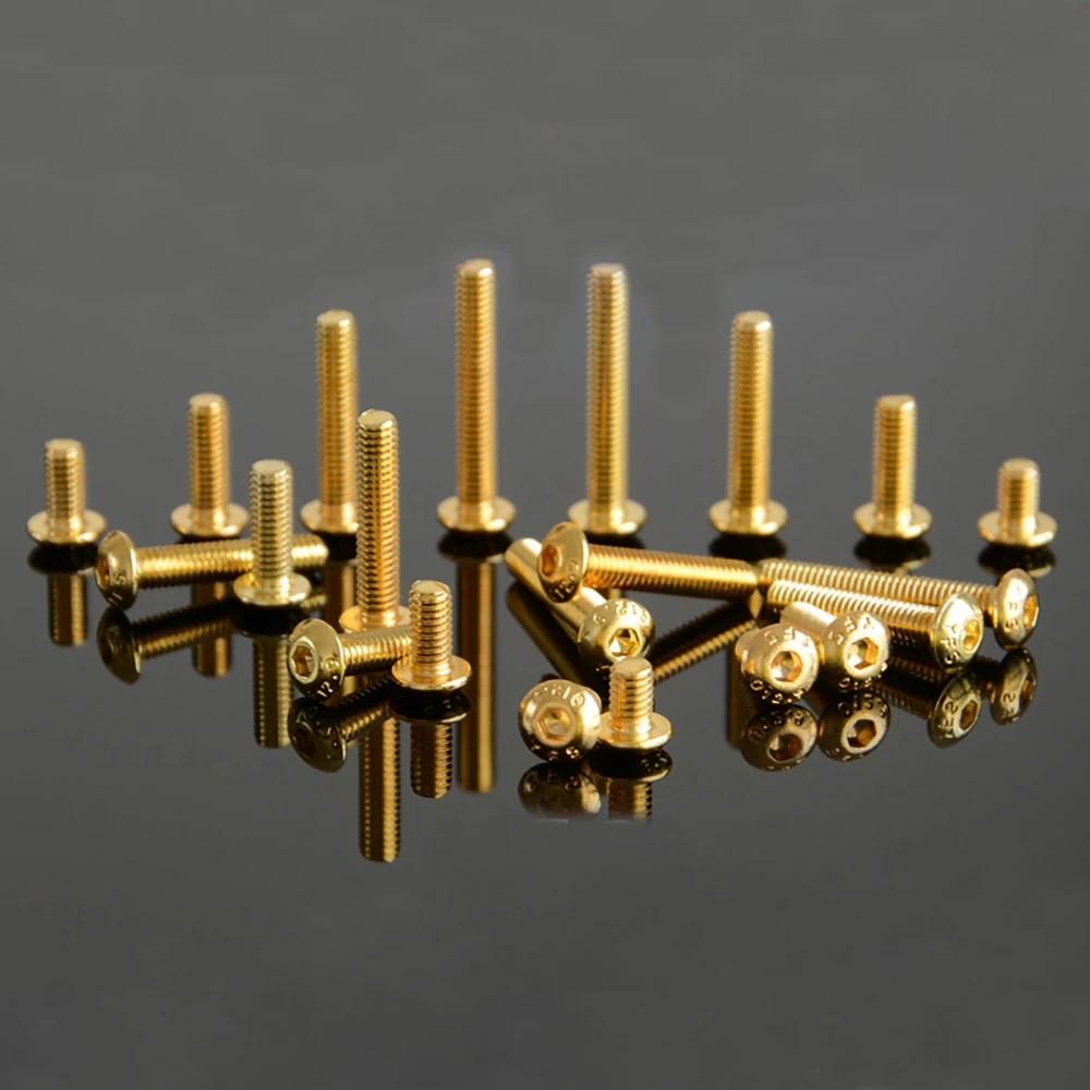 

M3 GoldenElectroplate 12.9 класса легированная сталь Шестигранная розетка Болт С Головкой ISO7380 M4 Золотая