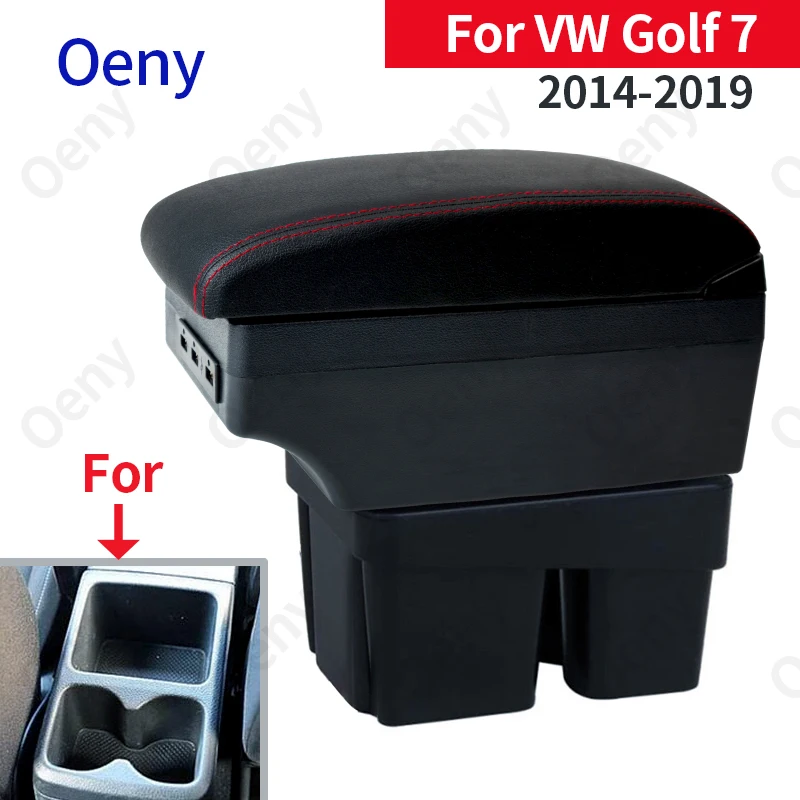 

Подлокотник для VW Golf 7, 2014, 2015, 2016, 2017, 2018, 2019, Mk7, внутренний специальный подлокотник для автомобиля, центральный контейнер для хранения