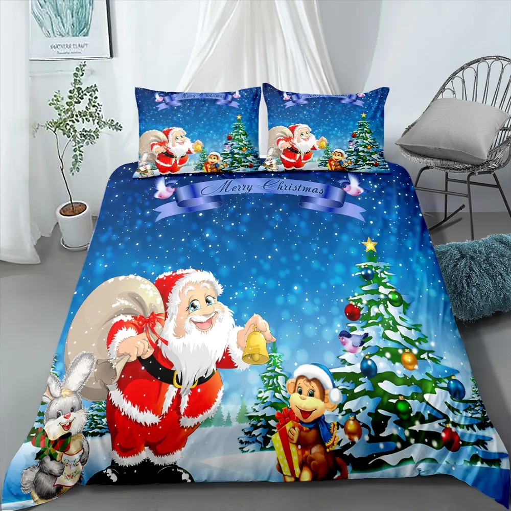 Комплект постельного белья с Санта-Клаусом 2/3 шт. пододеяльник на рождественскую