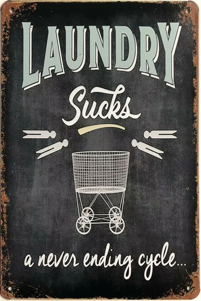 

Laundry Home Decor Garage Rustic Look Vintage Tin Signs Man Cave, Shed Bar Sign