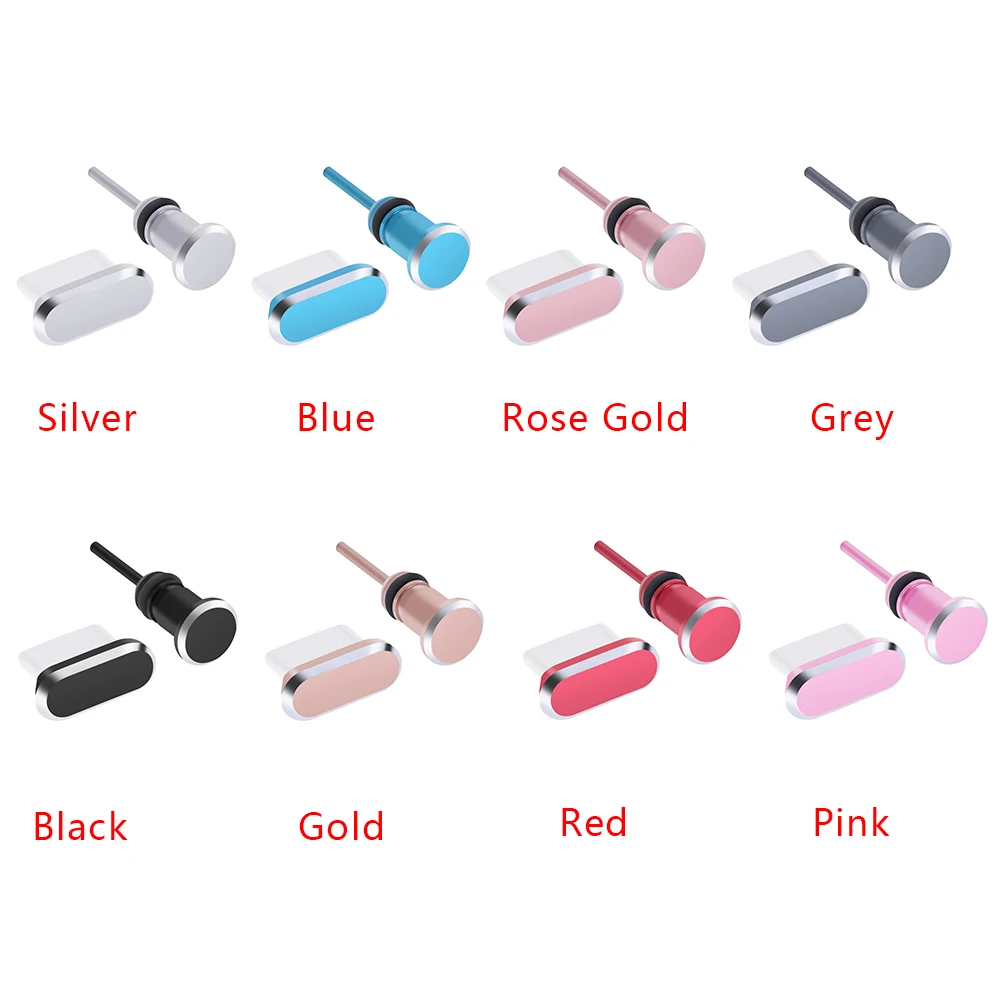 2pcs/set New Coming Anti-Dust 3.5mm Earphone Jack Dust Plug Metal Type C Charging Port For Samsung S10 Dustproof |