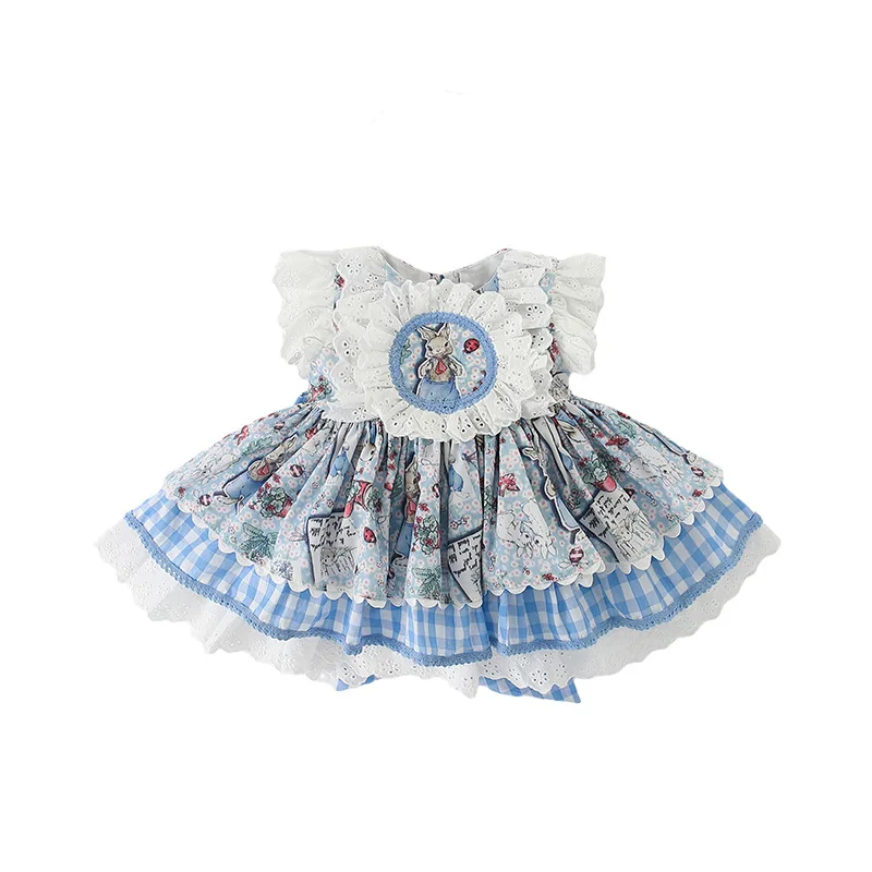 

Spanish Baby Girls Prom Dress Children Blue Lolita Clothes Little Girl Wedding Princess Party Dresses Summer Light Tutu Dress