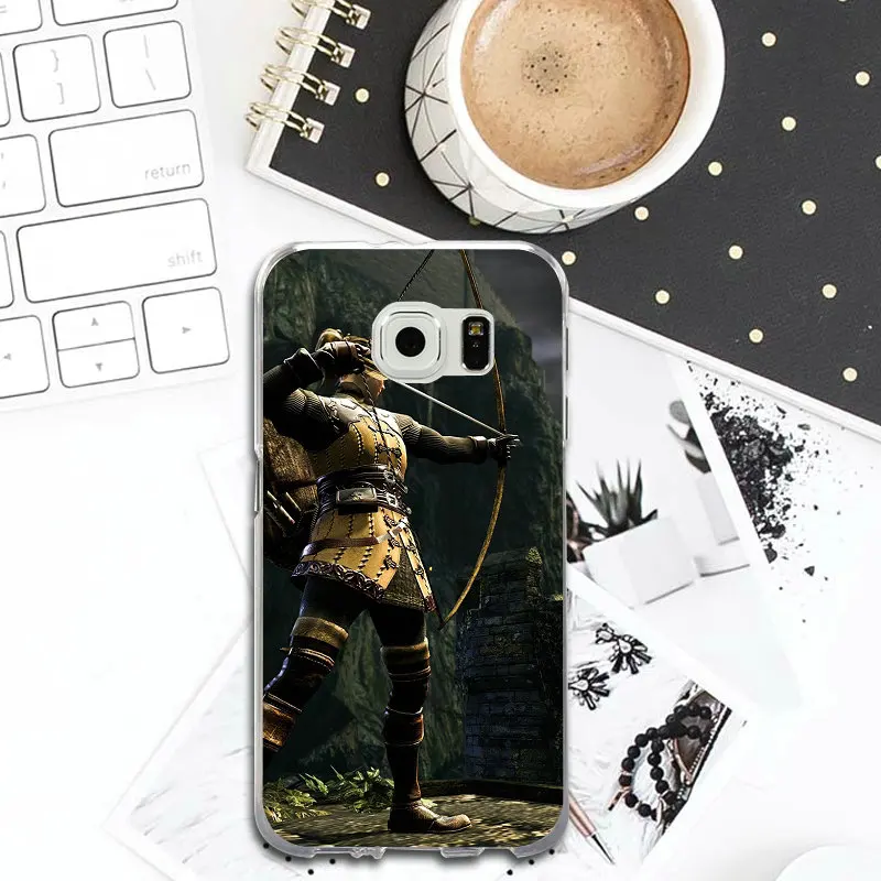 Soft TPU Clear Phone Cases for Samsung Galaxy S2 S3 S4 S5 Mini S6 S7 Edge S8 S9 S10 Plus Lite Note 8 9 Dark Souls Games Art |