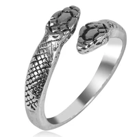 personality men and women double headed snake ring antique retro punk gothic snake ring mens ring jewelry gift 2020 new