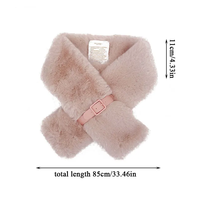 Милый розовый плюшевый снуд из искусственного меха шарф воротник накидка шали