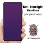 Матовое закаленное стекло с защитой от ультрафиолета фиолетового и синего света для IPhone 11, 12, 13 Pro, XS Max, XR, X, 8, 7, 6, 6s Plus, Защитное стекло для экрана