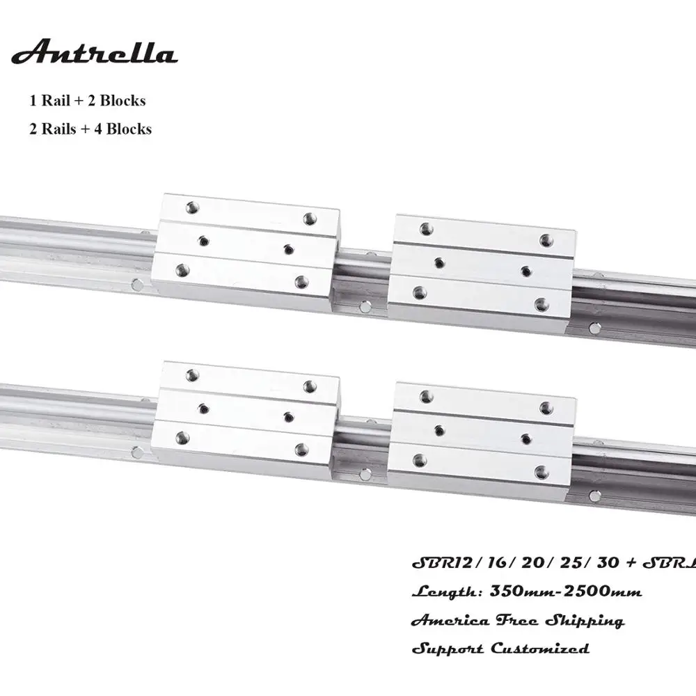 Antrella линейные рельсы CNC части SBR12 1000 2000 мм/78 7 дюйма полностью Поддерживаемые