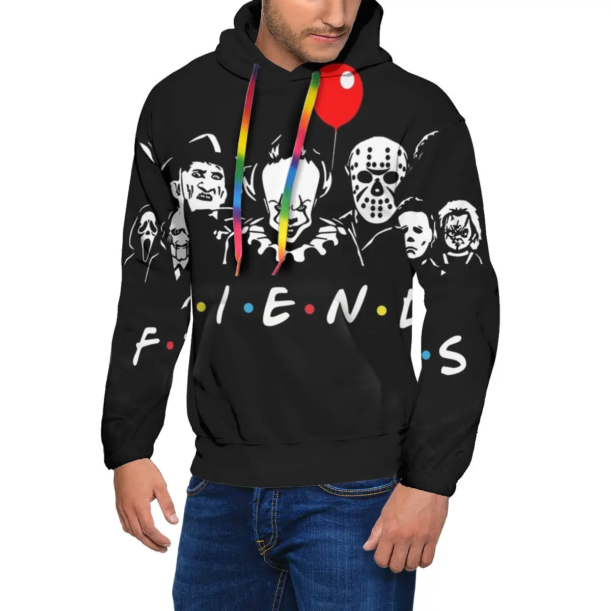 

Толстовка с капюшоном в стиле фильма «ужасы» для Хэллоуина, с длинным рукавом