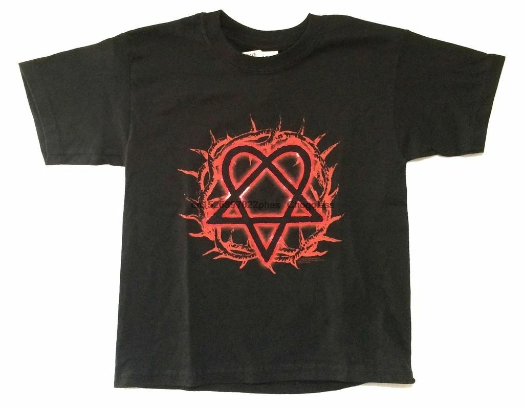 Хим. И. М. Рубашка детская черная с красной фольгой сердцевиной шипами |